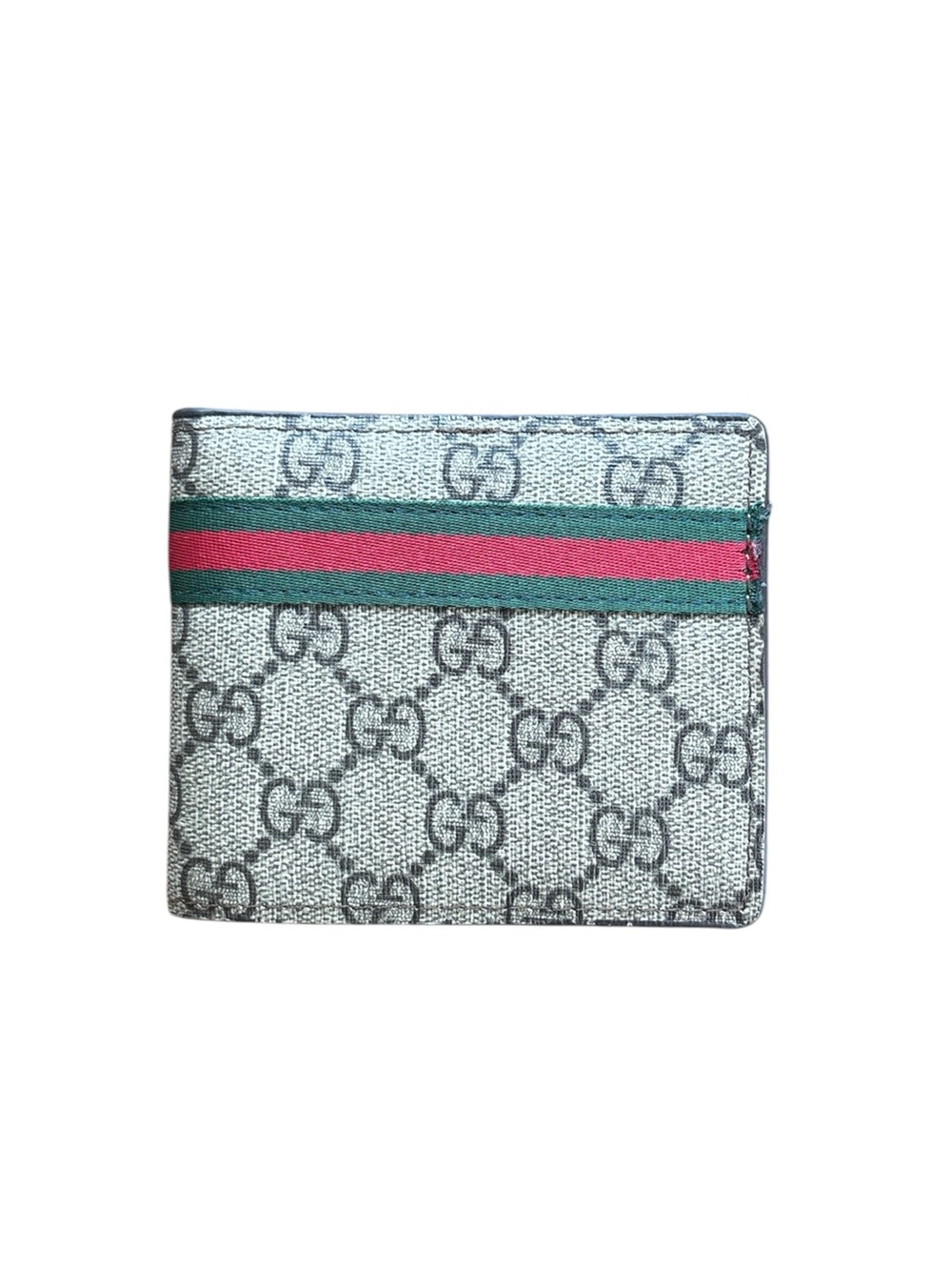 Gucci Monogram Canvas Bi-Fold Wallet with Green & Red Web